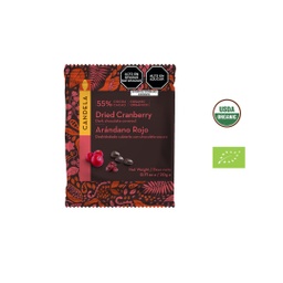 [TPA6158] Arándano rojo deshidratado cubierto con chocolate 55 % Cacao 20 g/Orgánico/ Sachet/Caja x 16