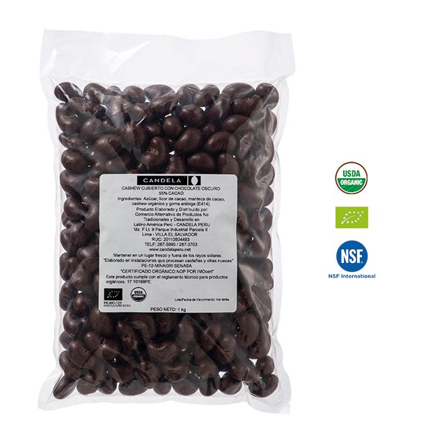 Cashew Cubierta con Chocolate Orgánico 1Kg / 55% Cacao
